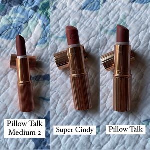 Charlotte Tilbury - Pillow Talk, Pillow Talk Medium 2, and Super Cindy